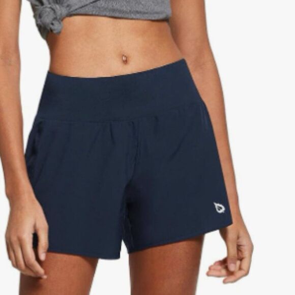 BALEAF Women's 5 " Navy Athletic Running Shorts with Pockets Size Medium - Picture 1 of 15